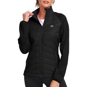 Womens Lightweight Insulated Hiking Jacket Fleece Lined Thermal Hybrid Softshell